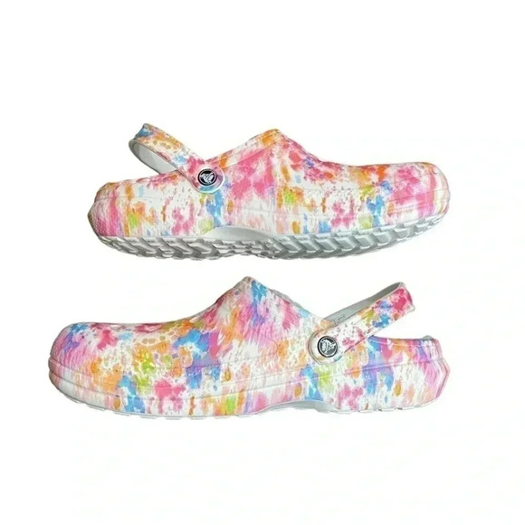 Crocs Classic Fleeced Lined Tie Dye Slip On Clogs Men’s size 12